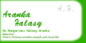 aranka halasy business card